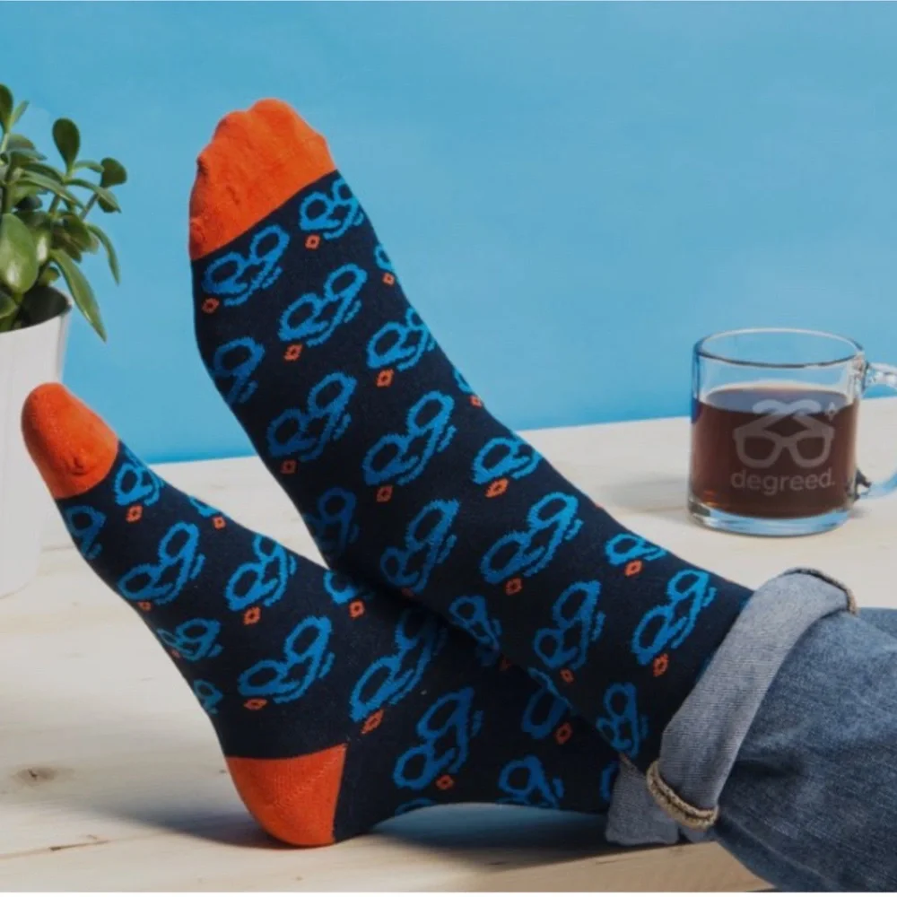 Degreed Fun Nerd Socks with Glasses pattern